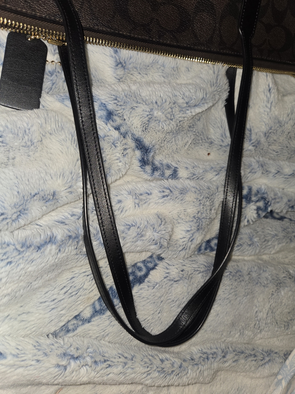 Coach Signature Brown Tote Bag with Black Straps - Picture 10 of 14